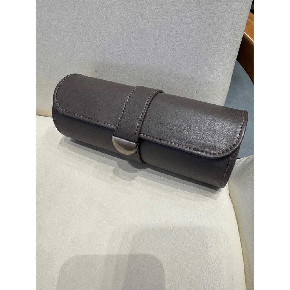 WOLF Earth Triple Watch Roll in Coffee Color with Storage Capsule, 190606